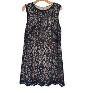 Ann Taylor LOFT Black Lace Overlay Dress Size 12 sleeveless